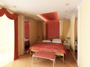 Удачный пример ремонта спальни с применением терракотового цвета