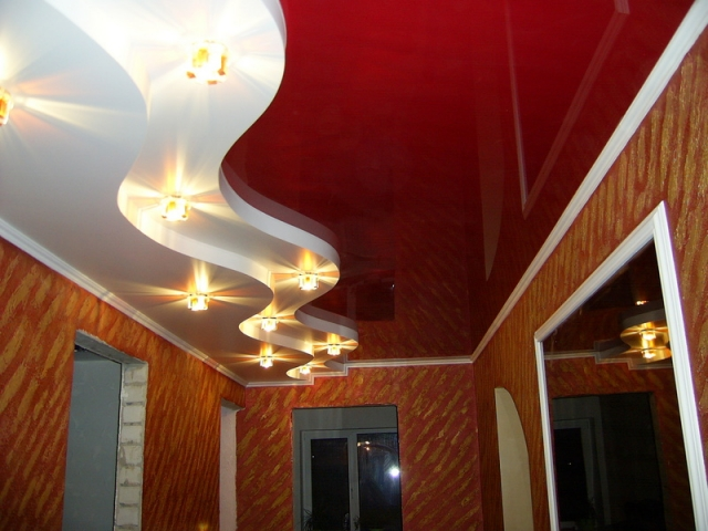 Многоуровневый натяжной потолок: как делается без гипсокартона, фото и видео