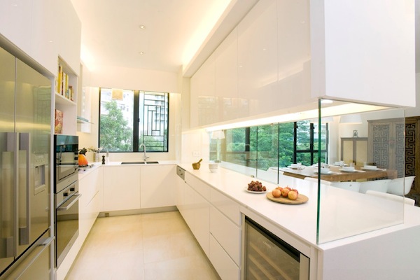 kitchen counters cabinets glass interior