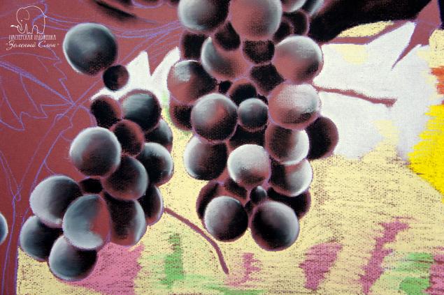 Рисуем виноград пастелью!, фото № 41