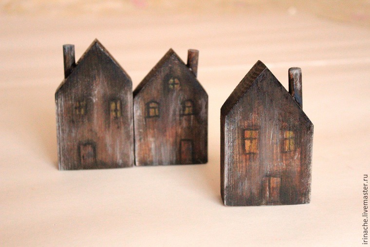 Делаем мини-домики из дерева для декора, фото № 17