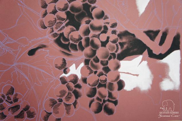 Рисуем виноград пастелью!, фото № 27