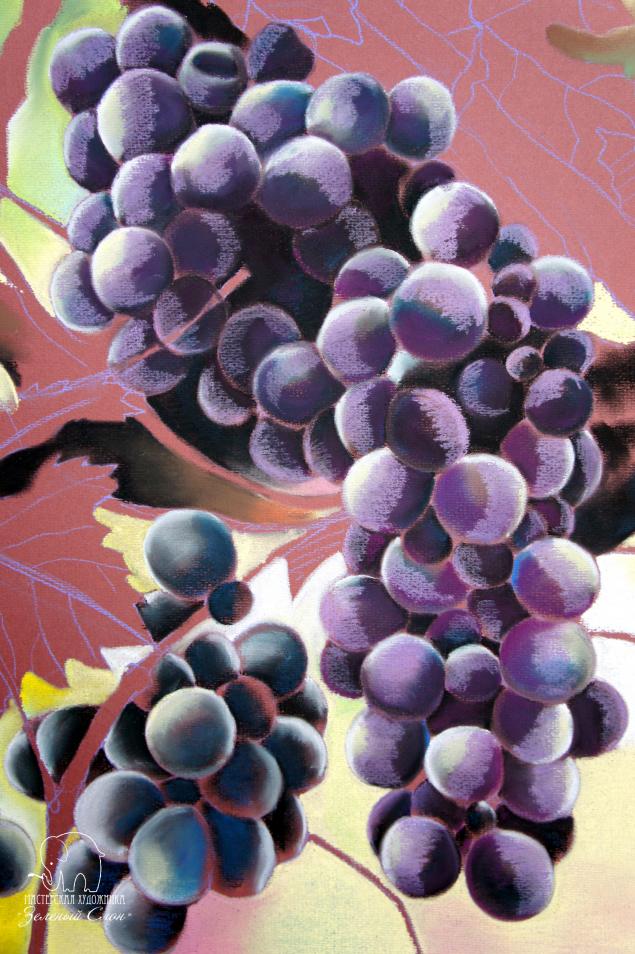 Рисуем виноград пастелью!, фото № 64