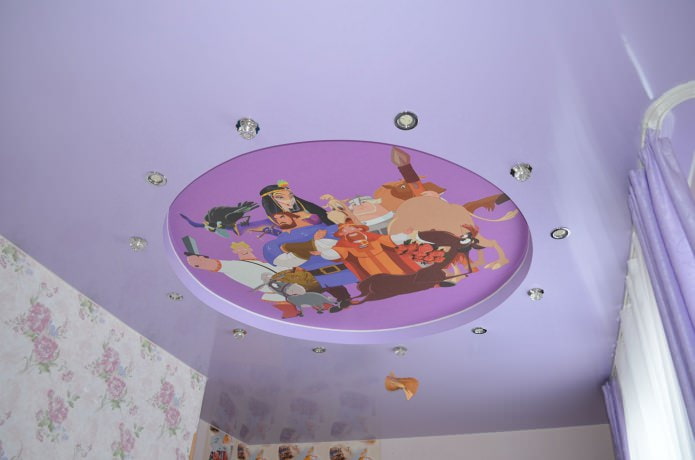 натяжной потолок с фотопечатью в детской комнате