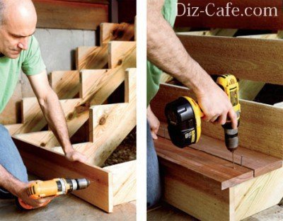 Монтаж деревянных ступеней