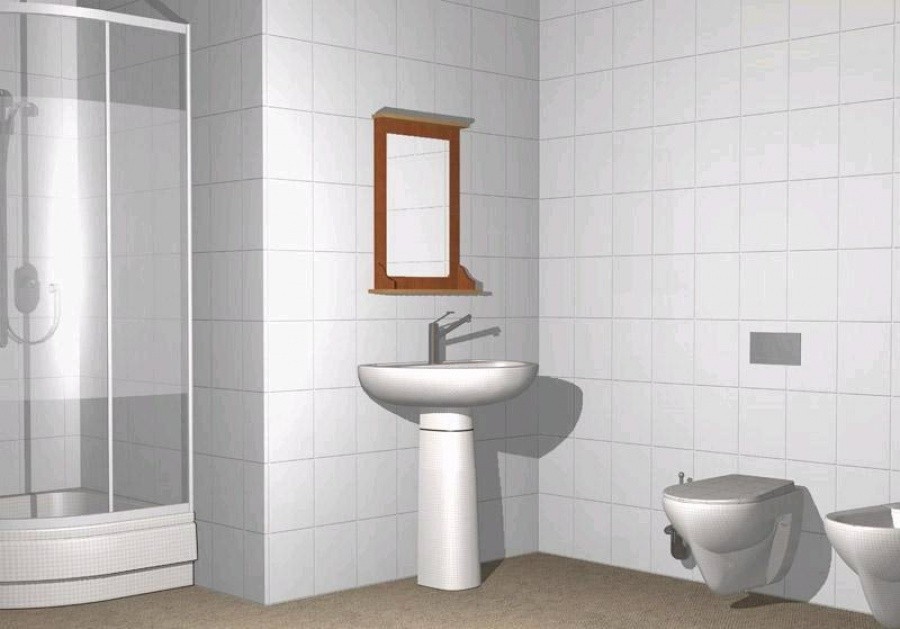 Белая ванная комната керамическая плитка