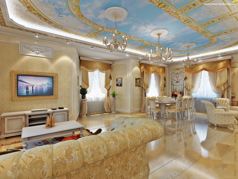 гостиная в стиле барокко фото дизайна