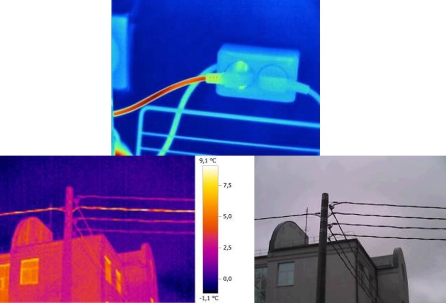 Тепловизор способен видеть скрытую электропроводку