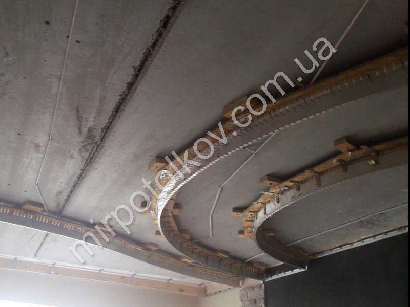 двухуровневый натяжной потолок монтаж