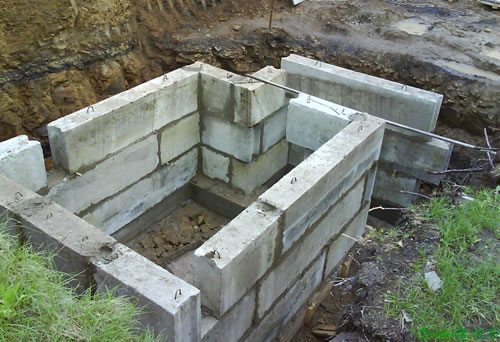 Строительство погреба из бетонных блоков