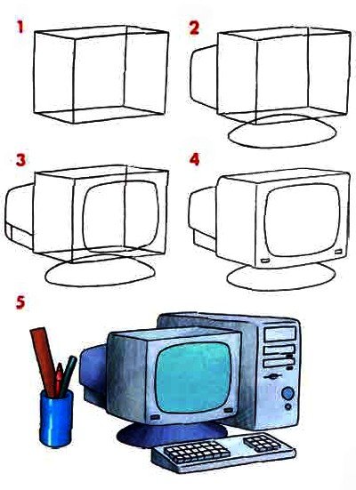 Як намалювати комп’ютер