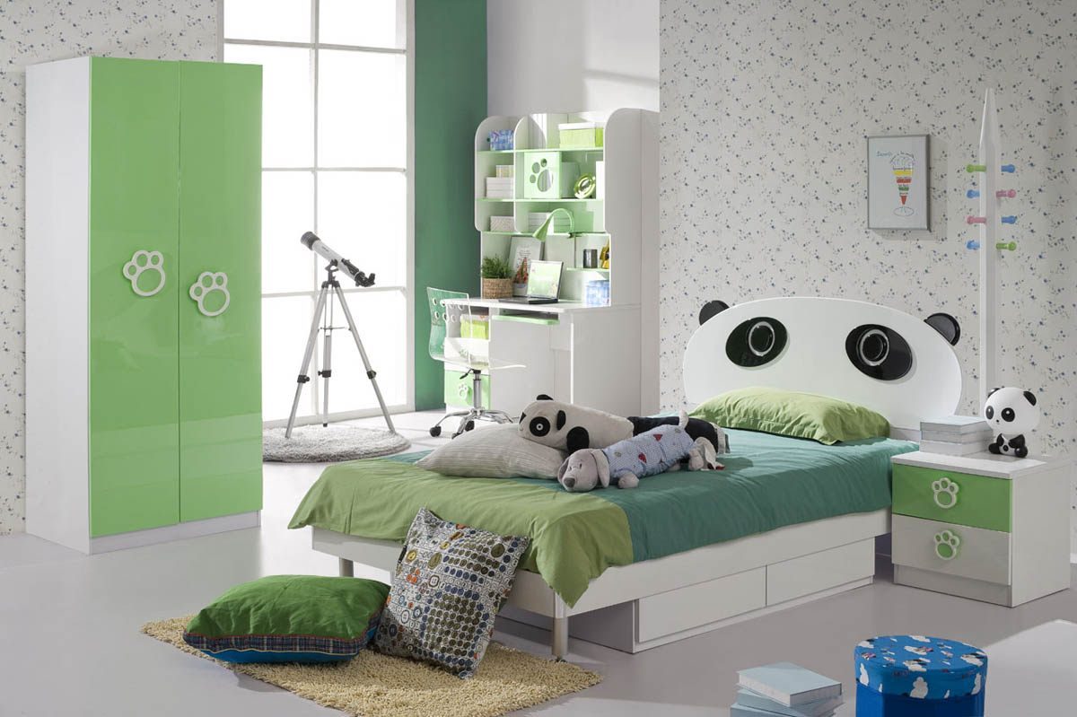 Детская комната для девочки зеленая