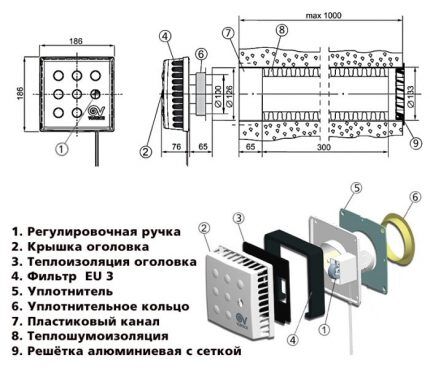 Конструкция приточного клапана