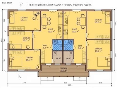 Дом на две семьи с двумя отдельными входами: примеры проектов