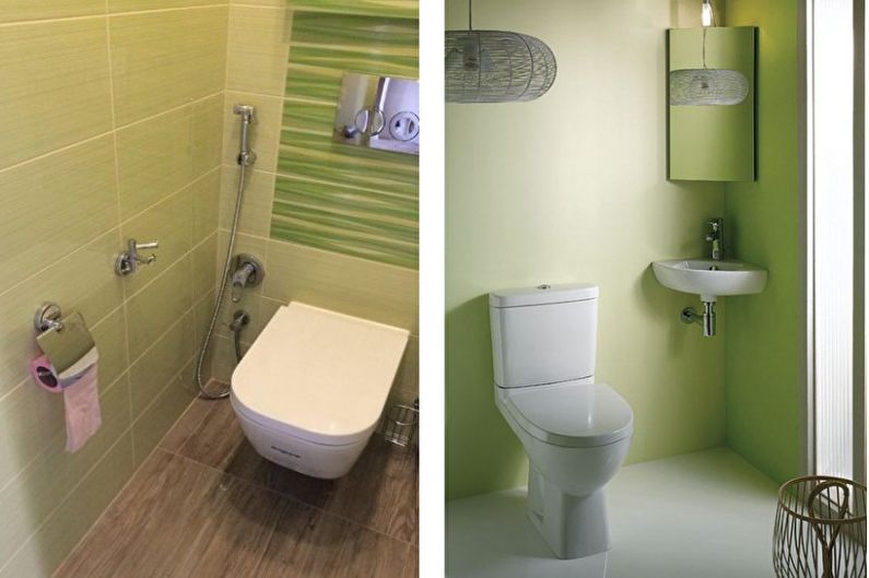 Зеленый маленький туалет - Дизайн интерьера