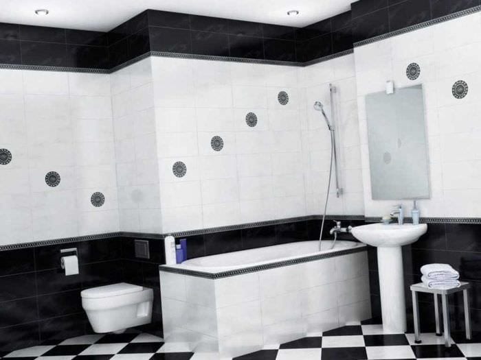 вариант необычного дизайна белой ванной комнаты