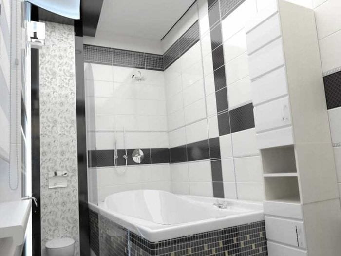 идея красивого дизайна белой ванной