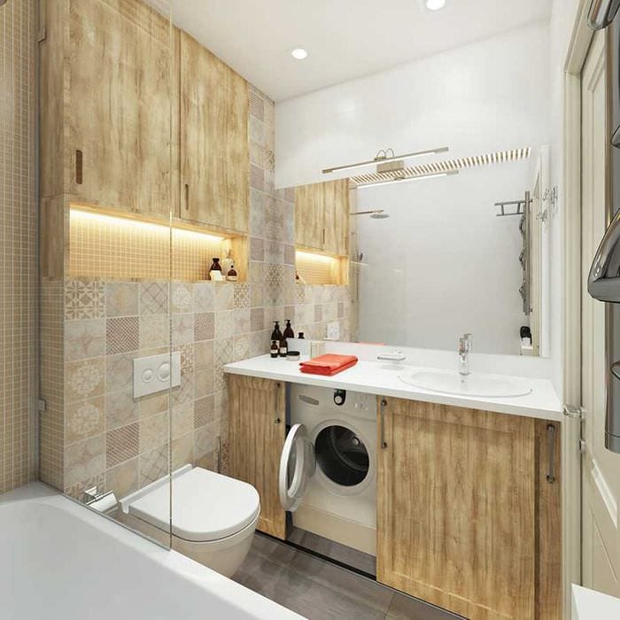 идея современного интерьера ванной 2.5 кв.м
