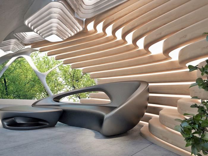 Дизайн зоны для отдыха в стиле бионика