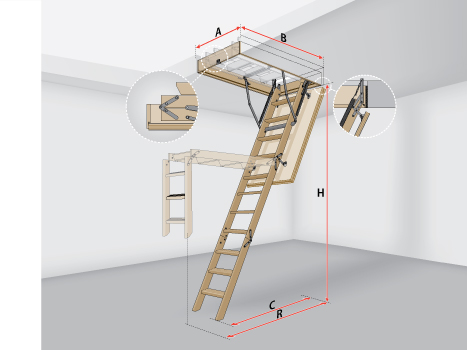 Лестницы на чердак раскладные LWS Plus
