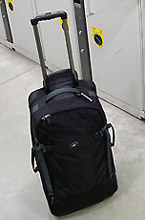 Luggage rack inside the seating area on a German ICE