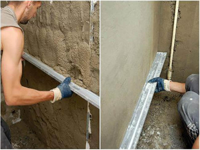 Вытягивание бетоном цоколя здания